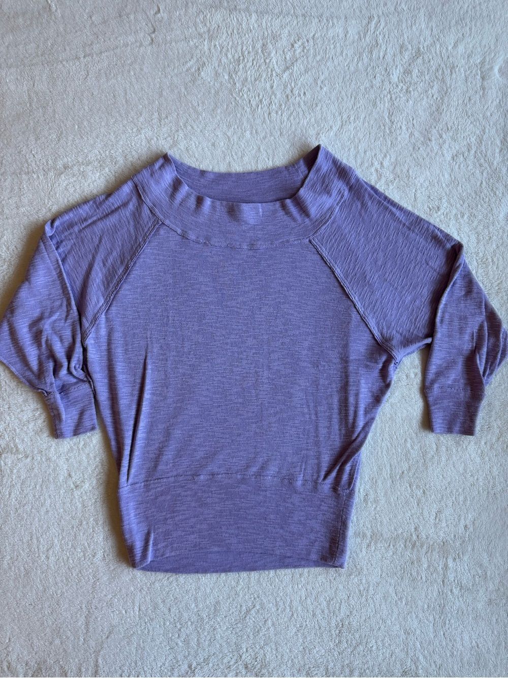 Free People We The Free Lilac Off the Shoulder Oversized Sweater XS